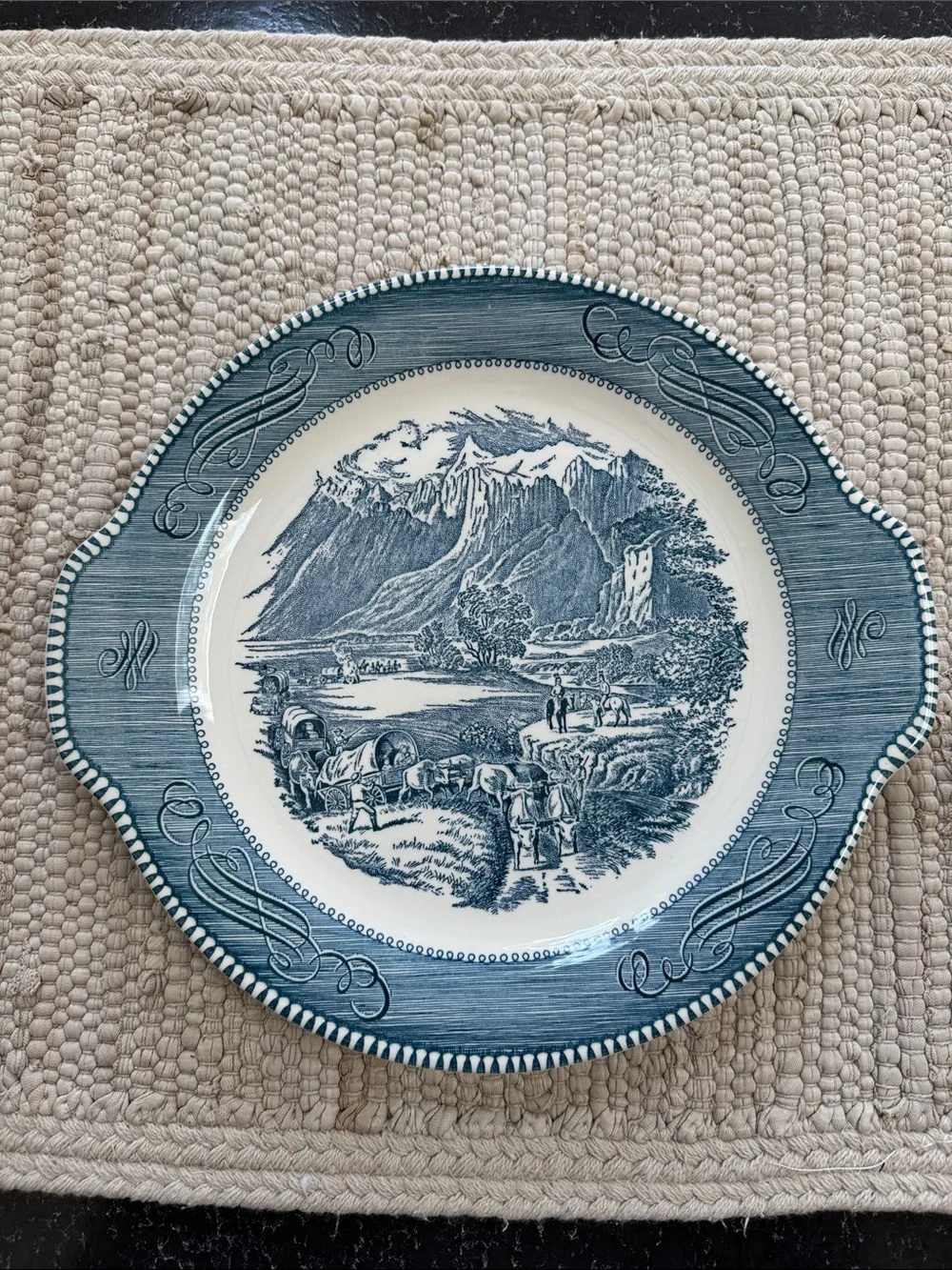 Currier & Ives classic blue