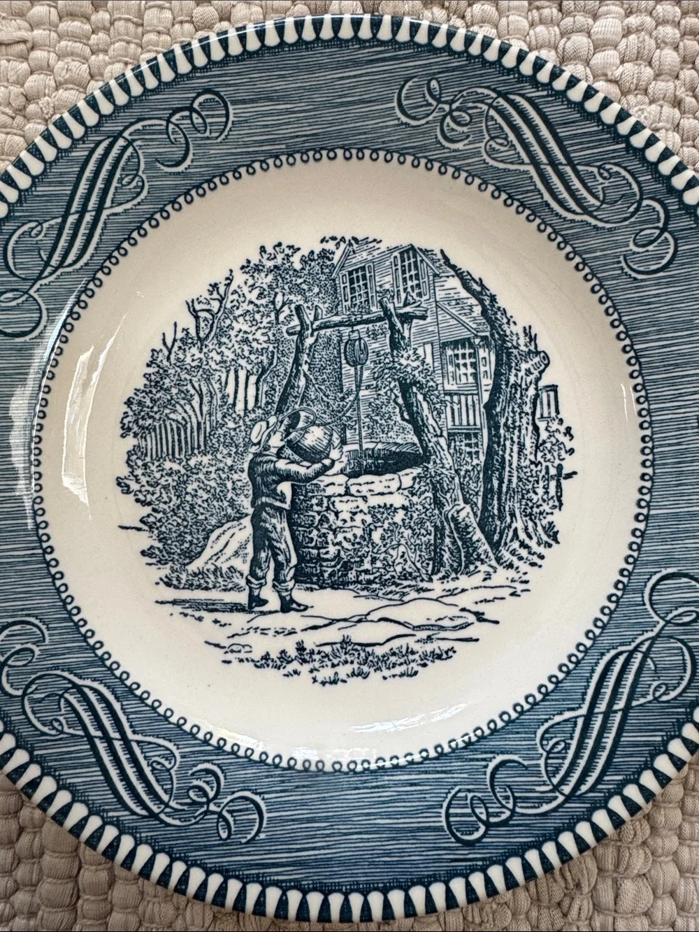 Currier & Ives classic blue