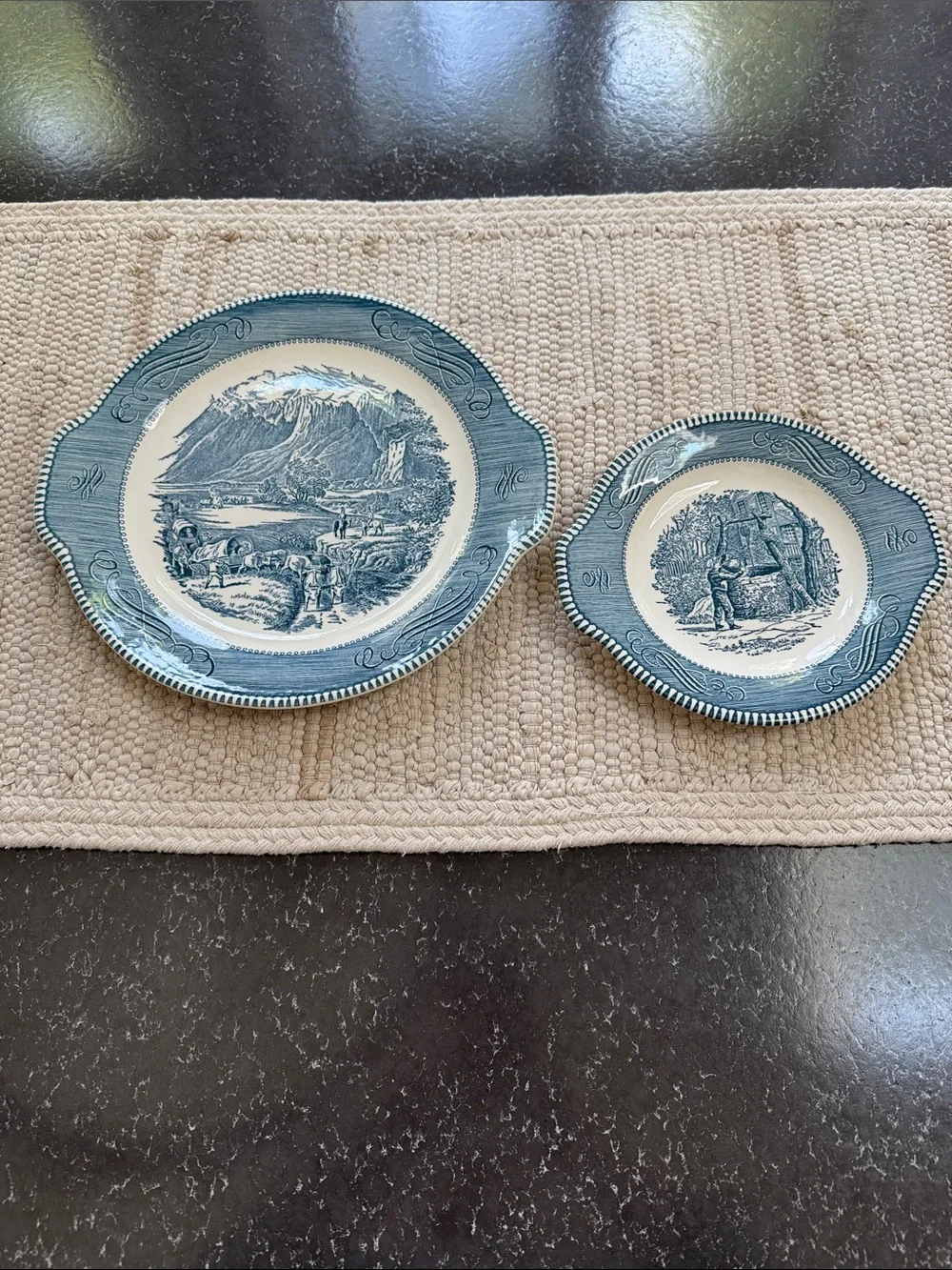 Currier & Ives classic blue