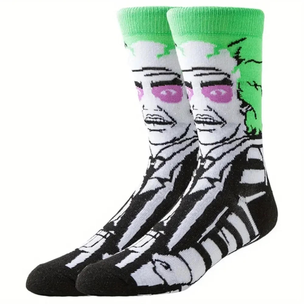 5 Pair Cartoon Character Anime Socks, Unisex Adult