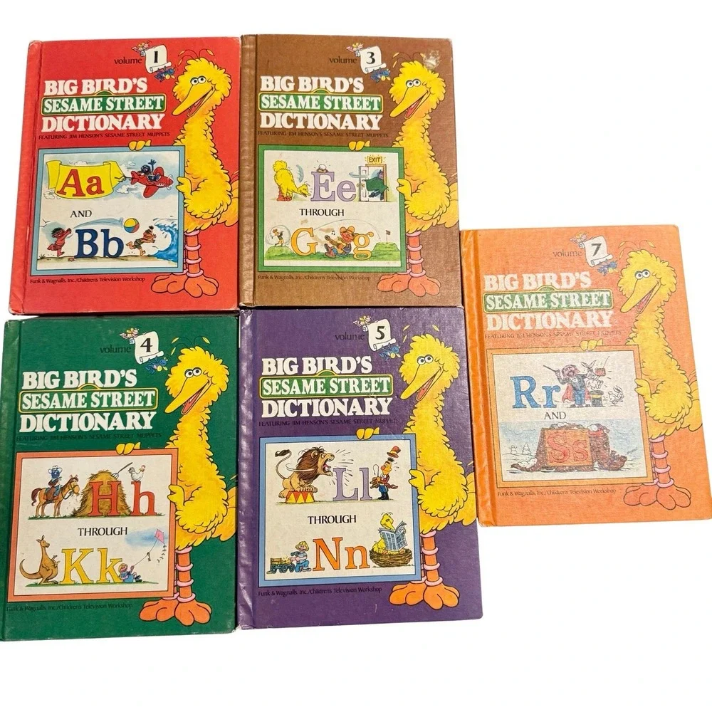 Big Bird's Sesame‎ Street Dictionary Books 1, 3, 4, 5, 7 1981 Hardcover