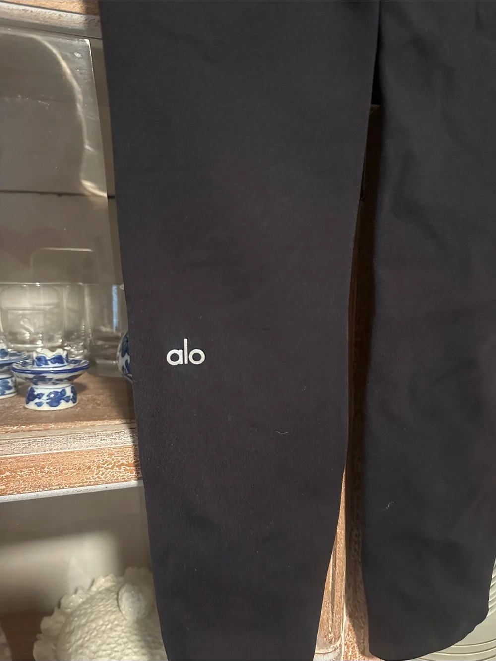ALO Yoga Black Joggers with White Side Stripes