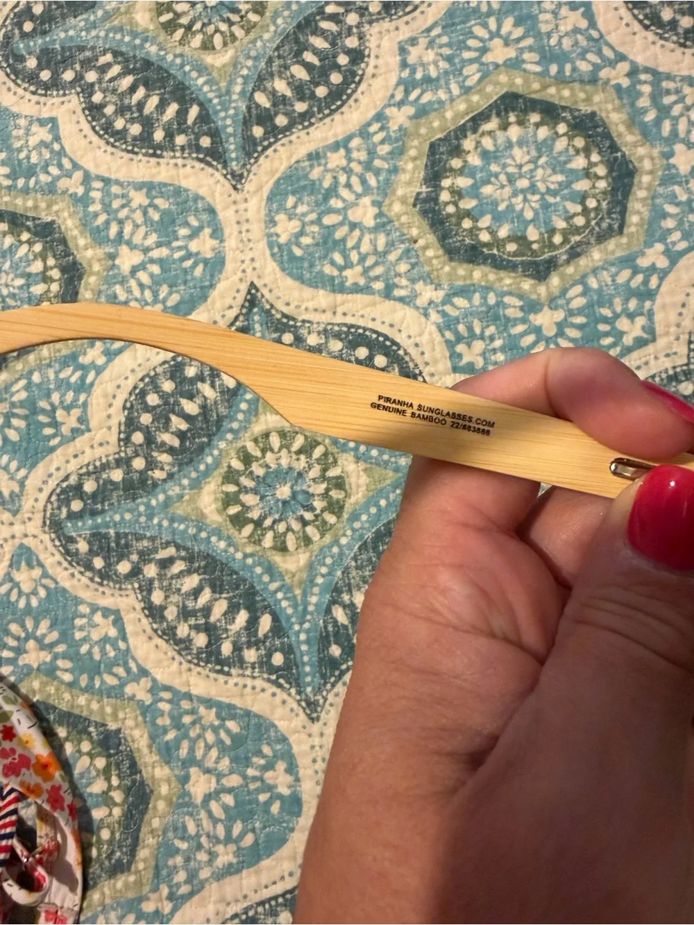 Piranha Women's Bamboo Sunglasses with Green Mirrored Lenses
