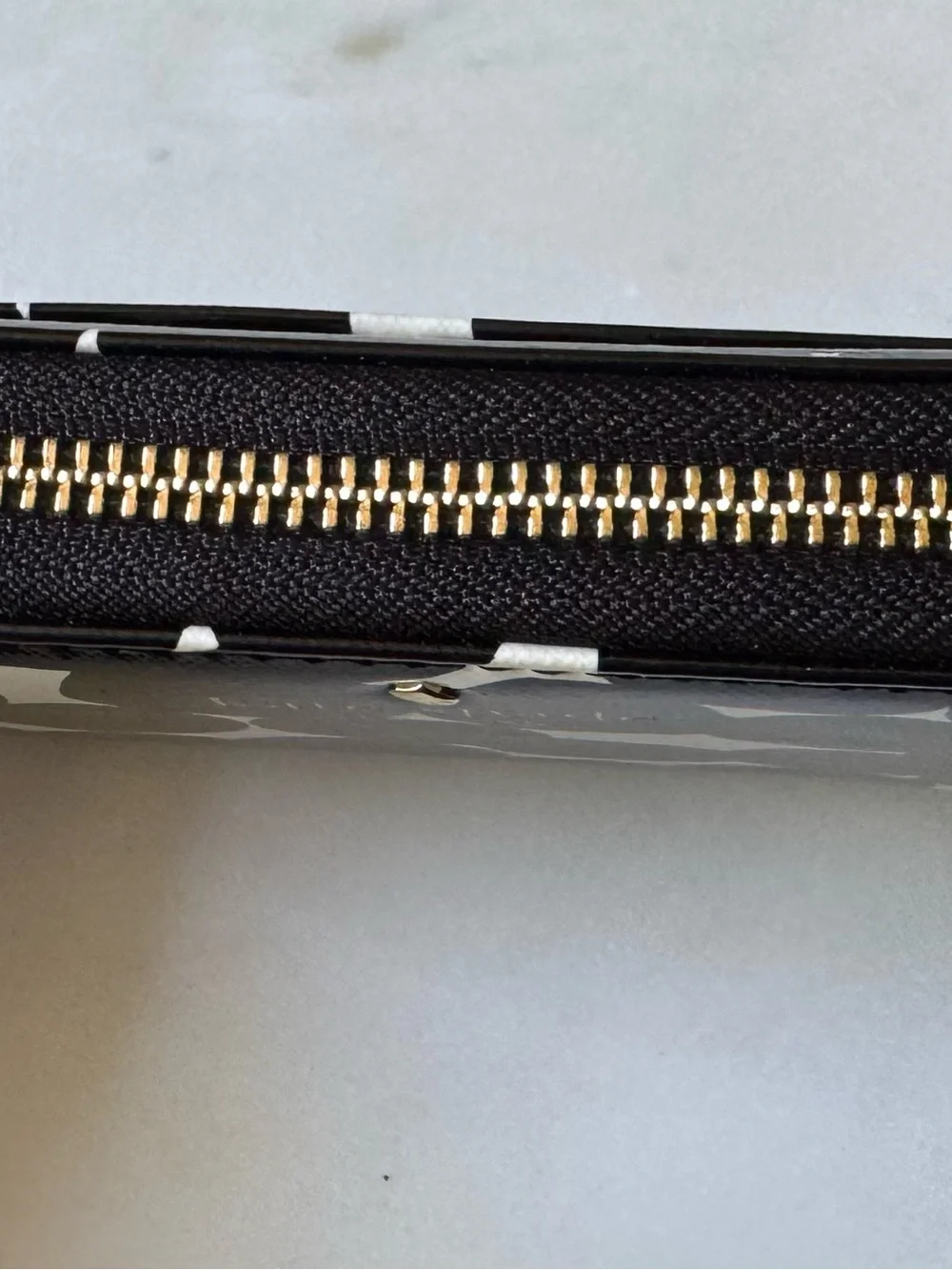 NWT - Kate Spade Staci Picture Splodge Dot Zip Around Continental Wallet Blk/wht