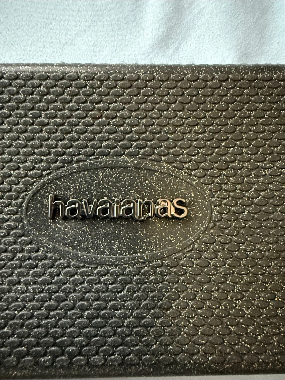 Havaianas Black Glitter Zip Wristlet Wallet