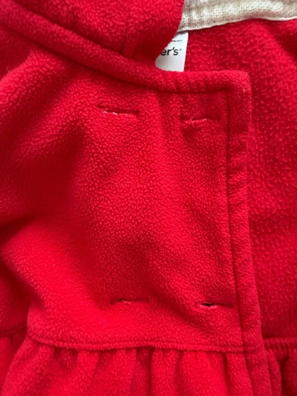 Carter's Bright Red Hooded Peacoat baby girl 9-12 months