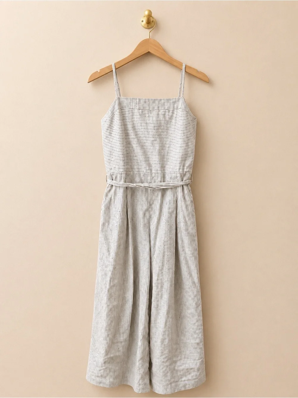 Banana Republic Linen Blend Striped Wide Leg Jumpsuit Size 4