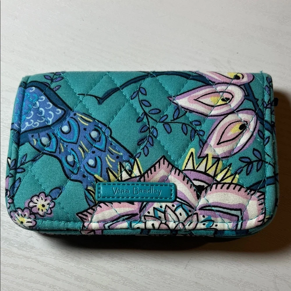 Vera Bradley Teal and Pink Quilted Wallet d05