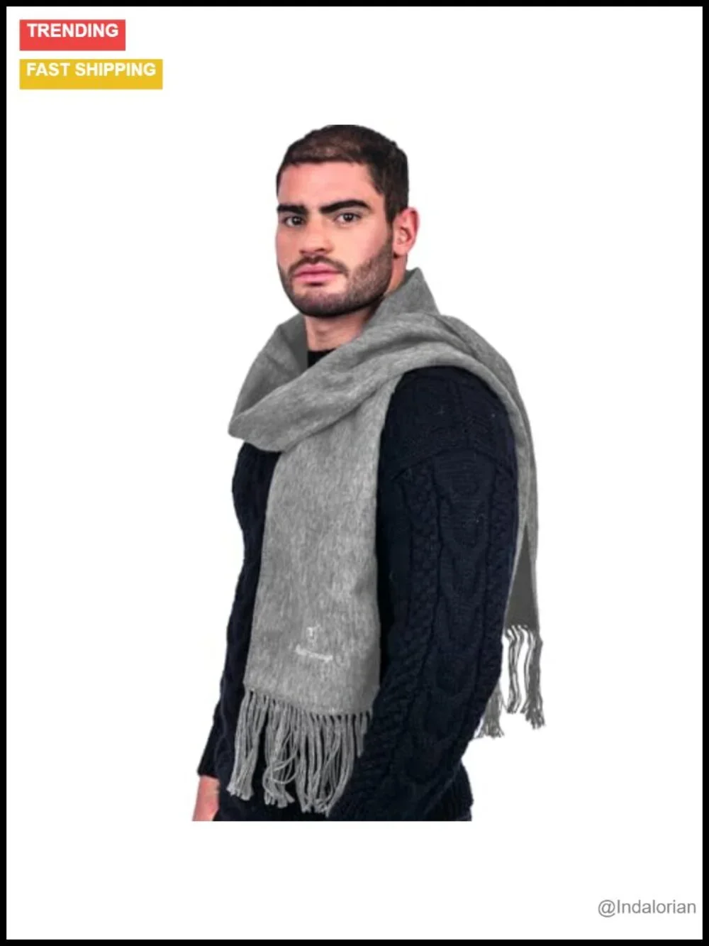 Alpaca Wool Scarf Winter Fall Lightweight Knit Unisex