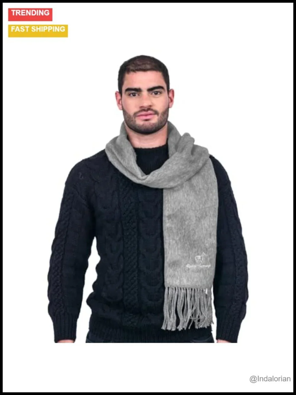 Alpaca Wool Scarf Winter Fall Lightweight Knit Unisex