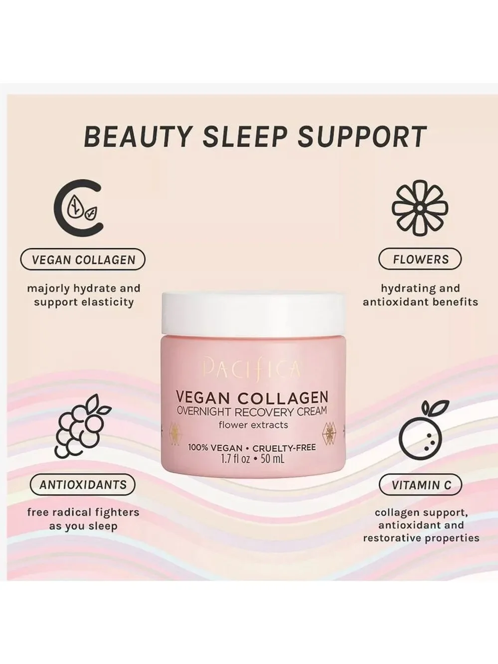 Pacifica Vegan Collagen Overnight Recovery Cream 50ml
