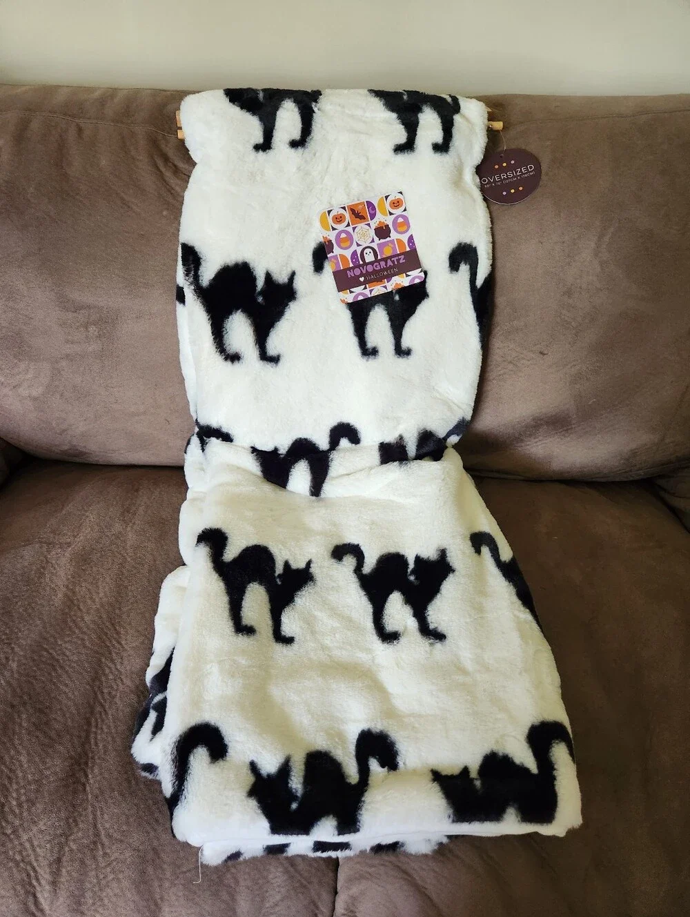 Novogtatz Halloween Faux Fur Blanket Oversized 50