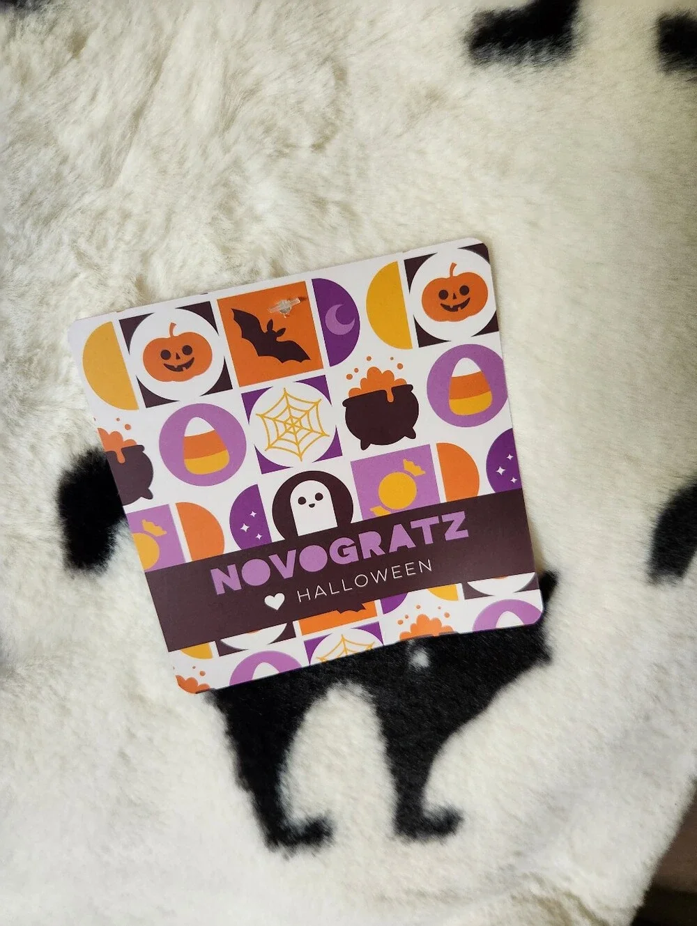 Novogtatz Halloween Faux Fur Blanket Oversized 50