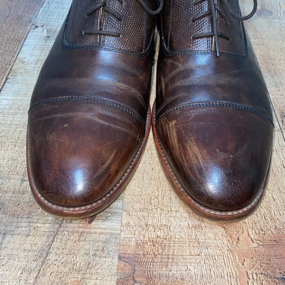 Warfield & Grand leather Oxfords cap toe dress shoe