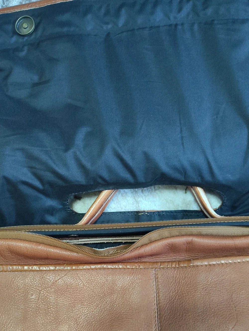 Leather Messenger Bag in Cognac