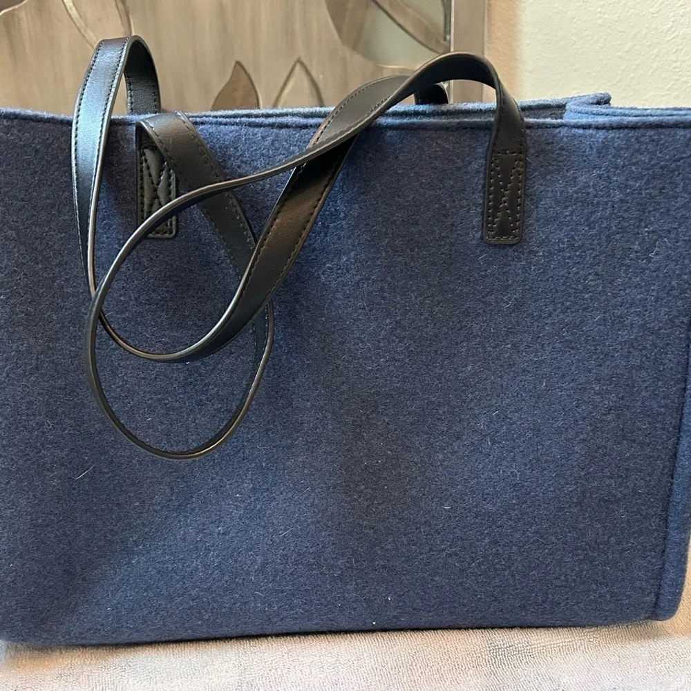 Kate Spade Navy Tote with Pink Floral Accents