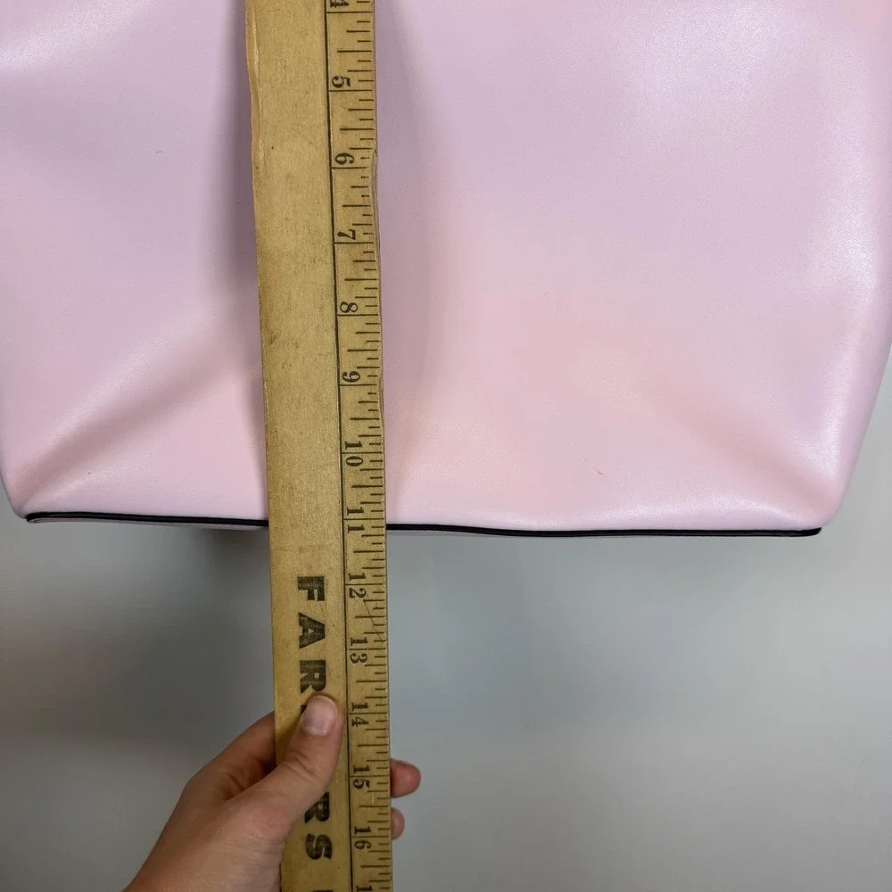 Kate Spade Tote Bag Womens Large Pink Leather Beige Lining Shoulder Work Office