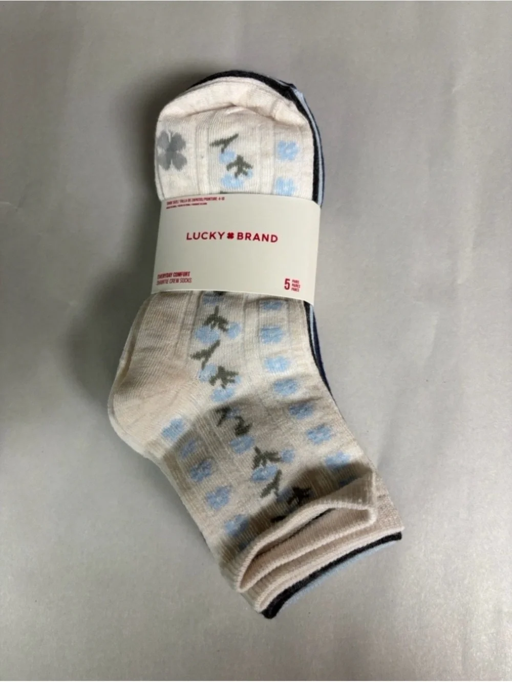 New Lucky Brand Socks Women’s 5 Pair Comfort Shortie Crew Activewear