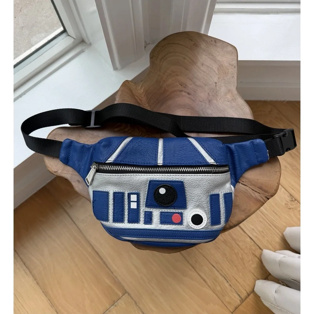 Loungefly Star Wars Fanny Pack R2-D2 Faux Leather Adjustable Strap Blue Silver