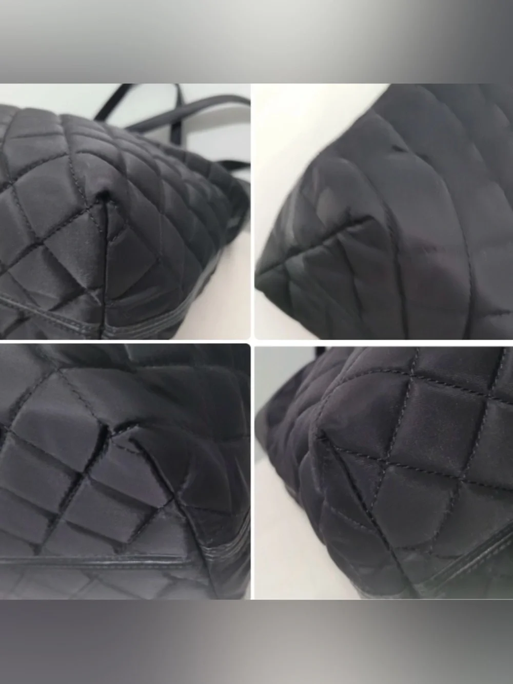 Kimono London Black Quilted Tote Purse Laptop Bag