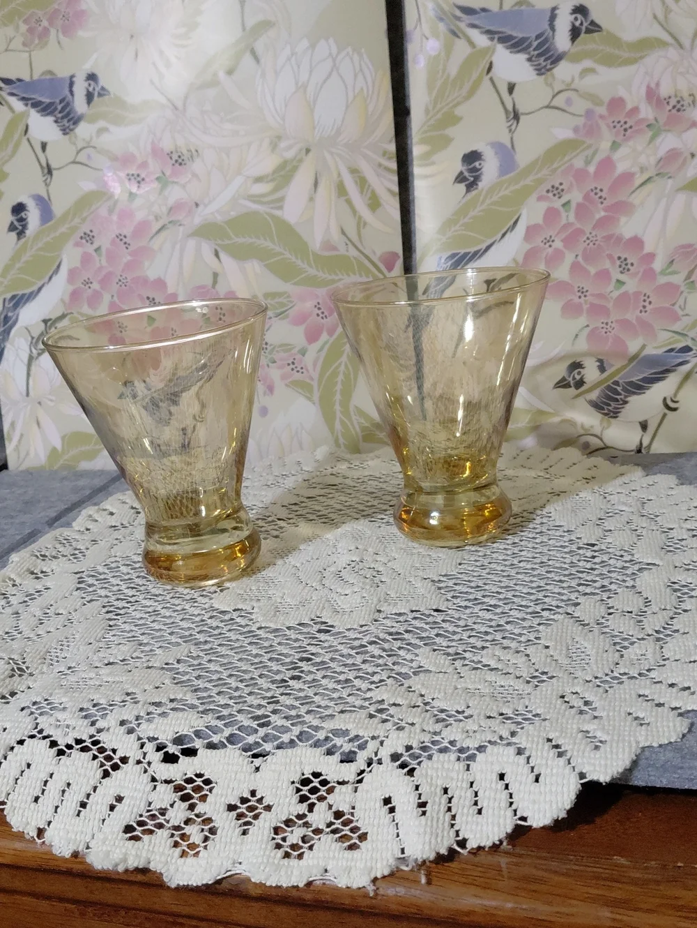 Amber Glass Dessert Cups - Set of 2
