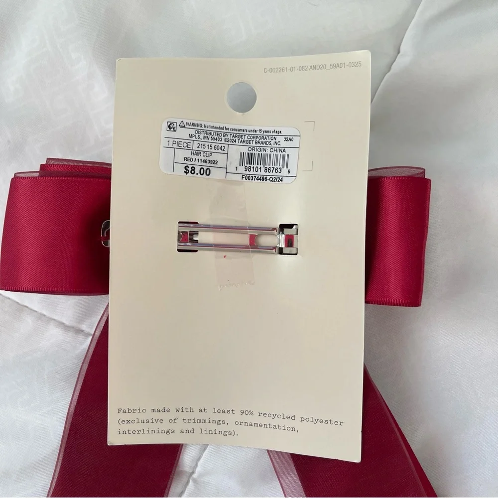 A New Day Red and Black Bow Hair Clips