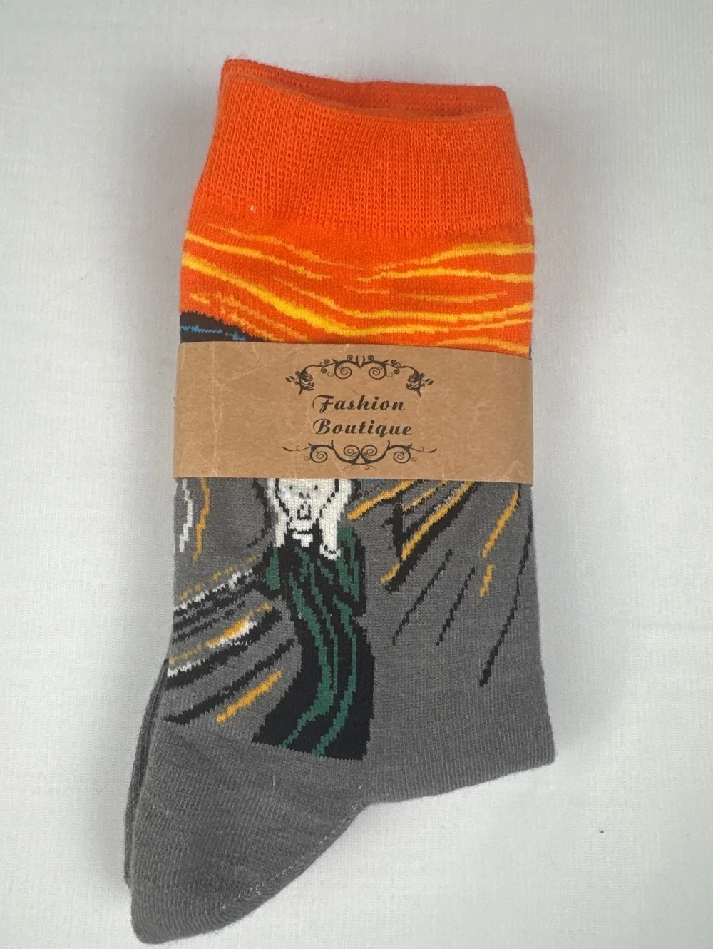 Fashion Boutique Artistic Expression Socks Featuring The Scream Design