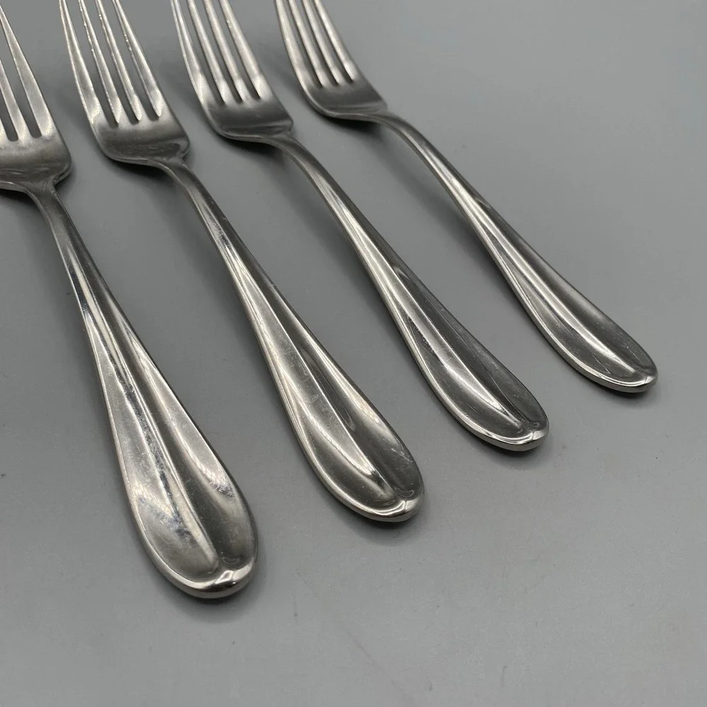 Hampton Silversmiths ELAINE 4pcs Salad Forks Stainless Flatware 7-1/8