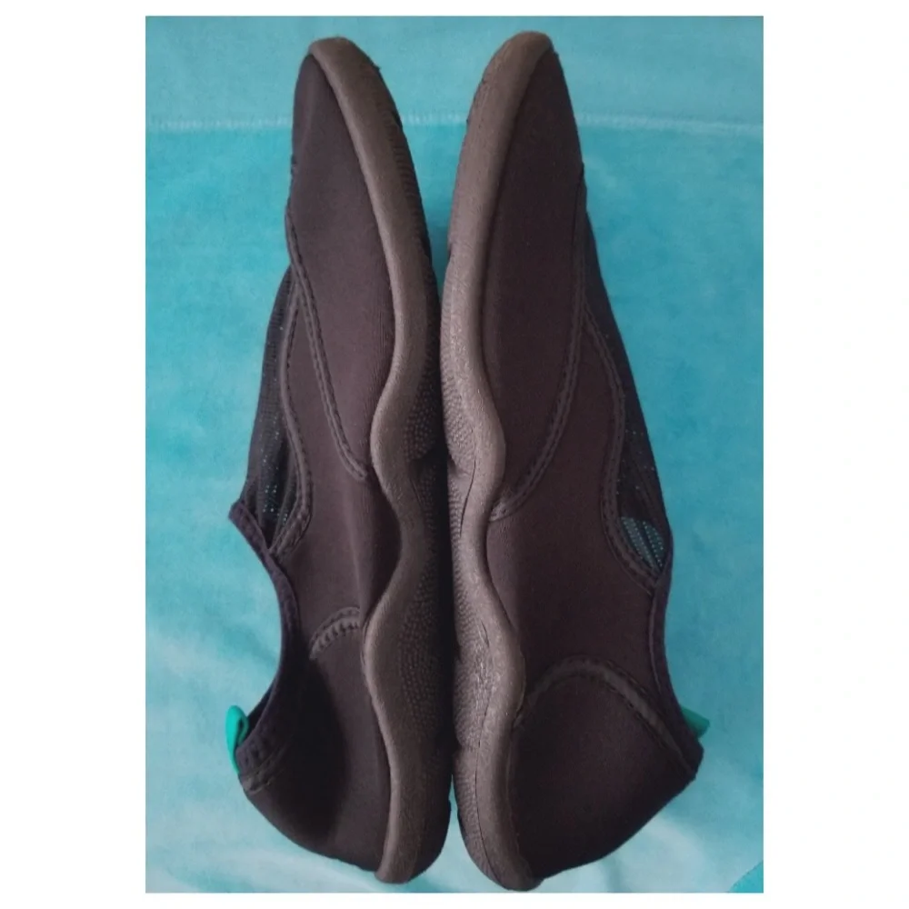Vintage 90s Men’s Black Mesh SAND & SUN Summer Beach Pool Water Shoes Size 9
