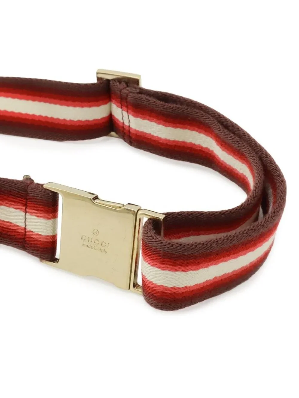 Gucci GG Canvas Sherry Line Belt Bag Waist Pouch Hip Leather Beige Pink Red Gold