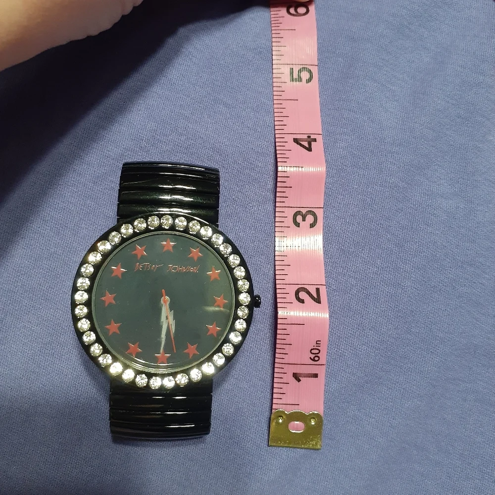 Betsey Johnson big black red star watch *Vintage!* *Rare!*