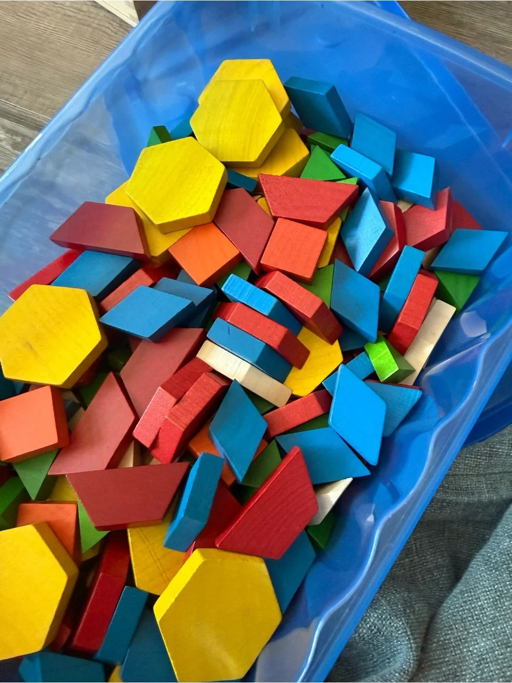 Wooden Pattern Multicolor Shape Blocks Set for Kids