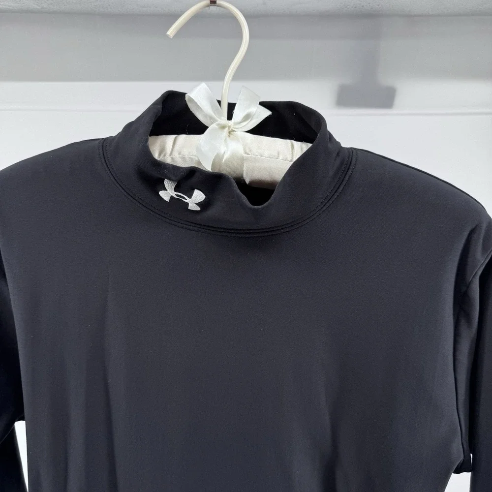 Under Armour ColdGear Compression Mock Neck Shirt Men's Small Black Base Layer