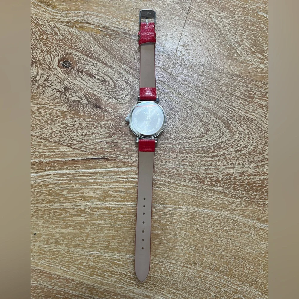 NWT Vintage Costume Jewelry AVON Rhinestone Red Mock Crock Quartz Ladies Watch