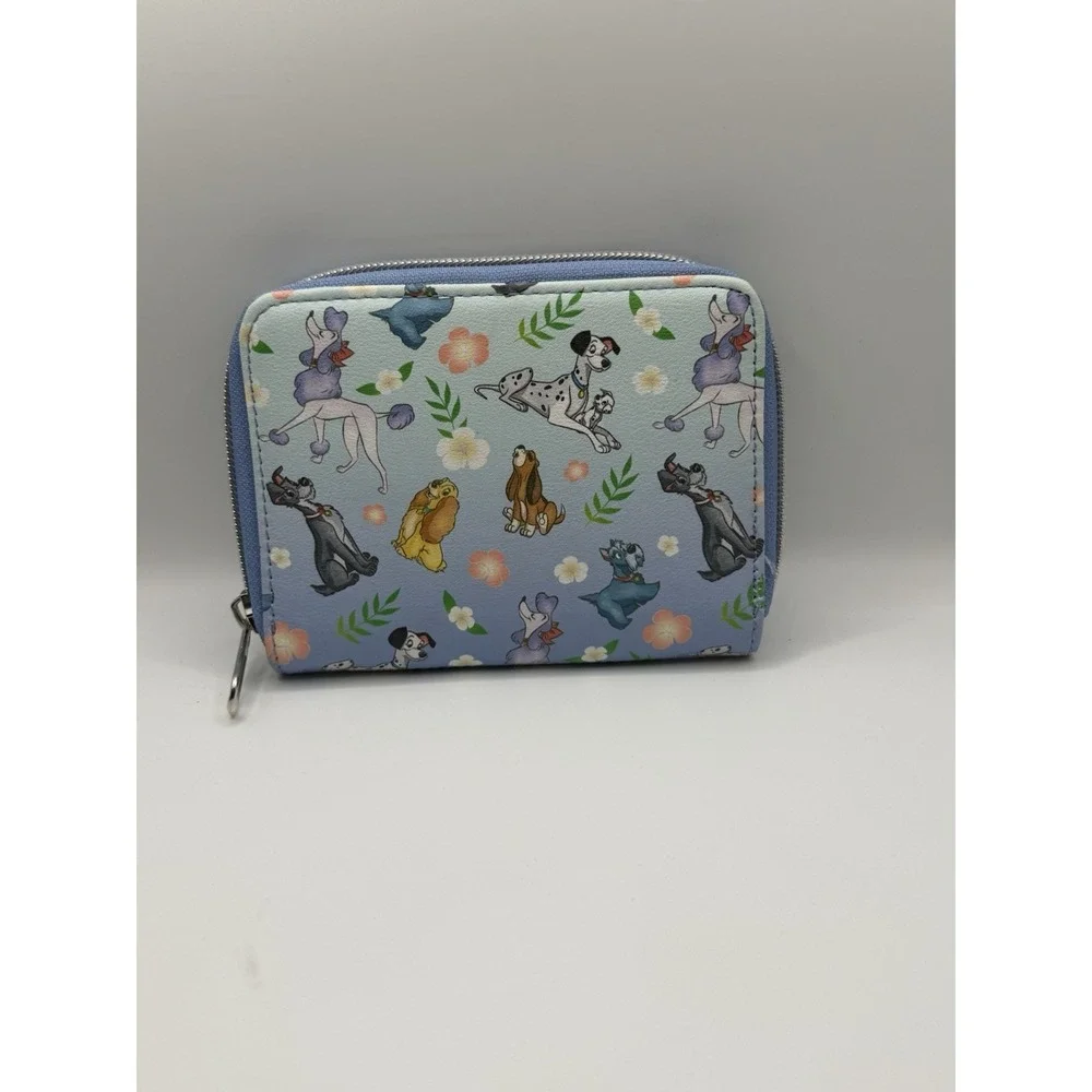 Loungefly Disney Dogs Zip Around Wallet Lady Tramp 101 Dalmatians Faux Leather