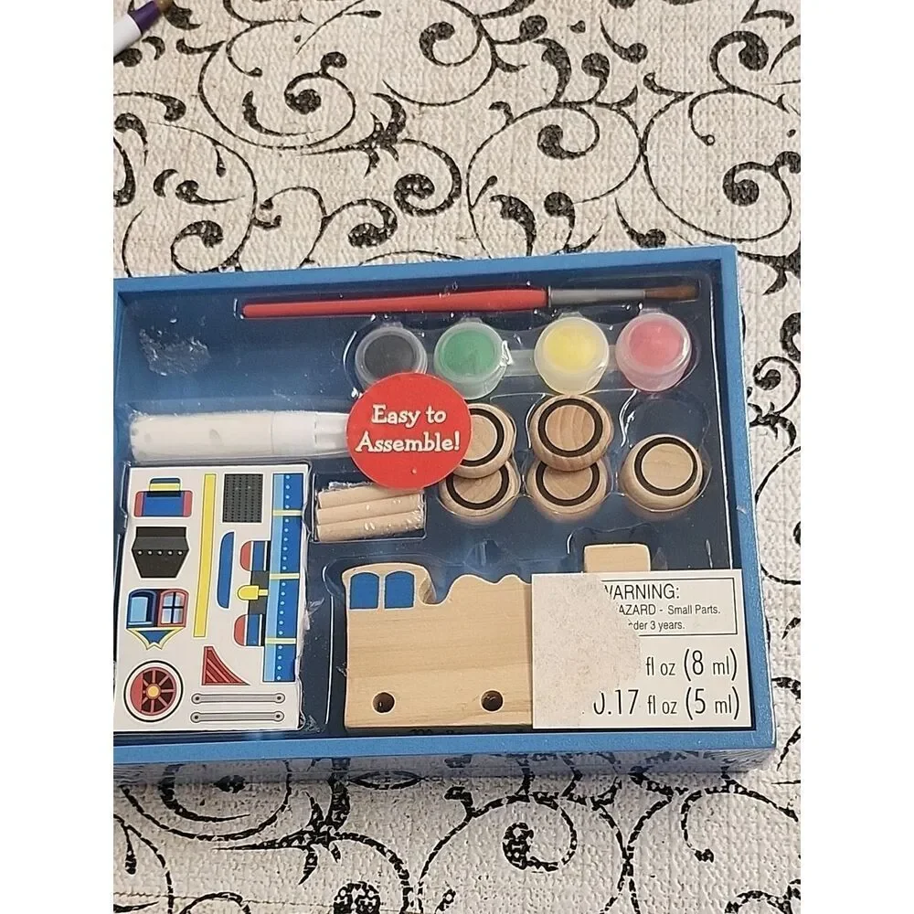 Melissa & Doug Create -A-Craft Wooden Train Craft Kit