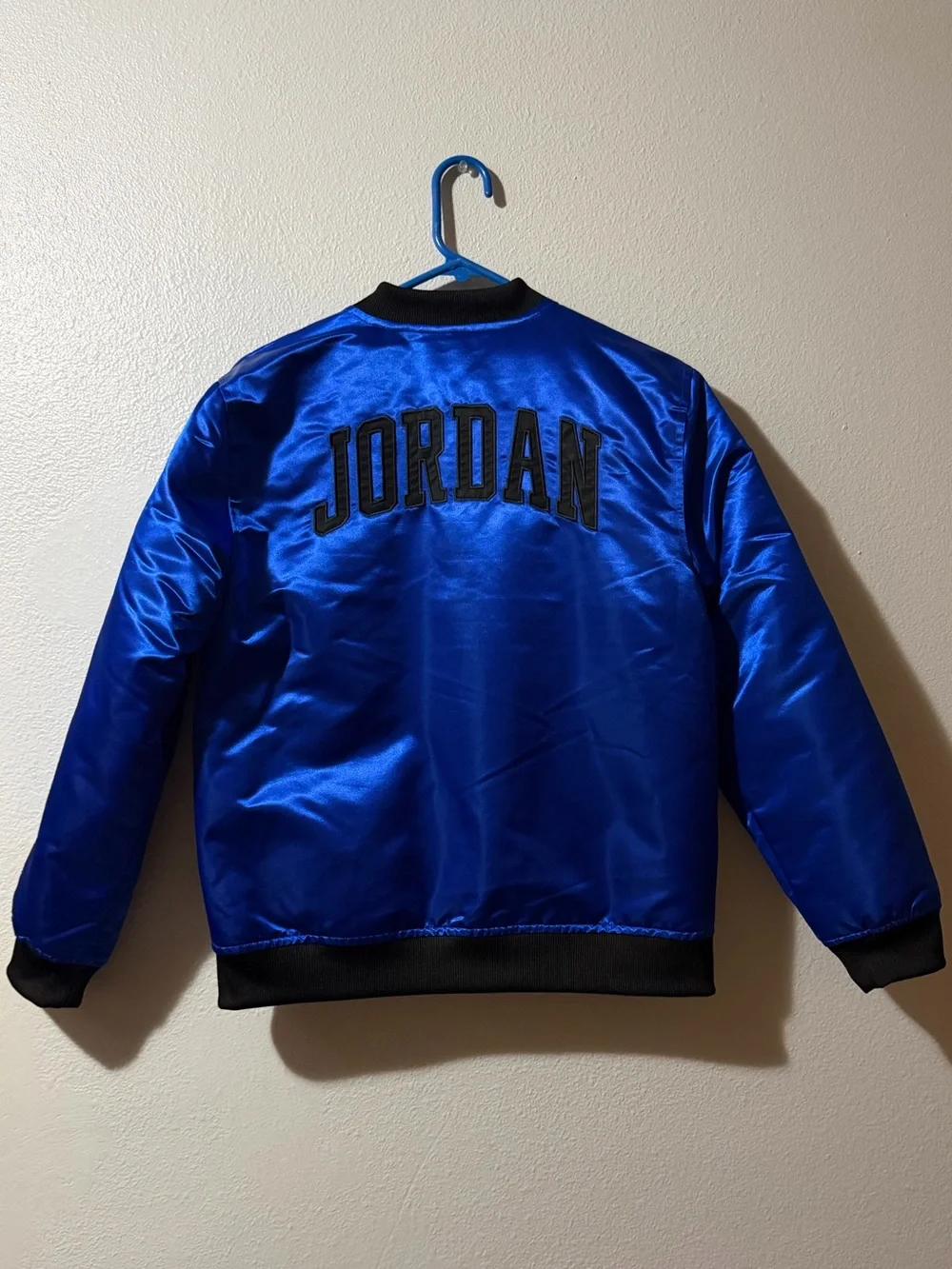 Jordan Satin Bomber Jacket - Royal Blue Size XL