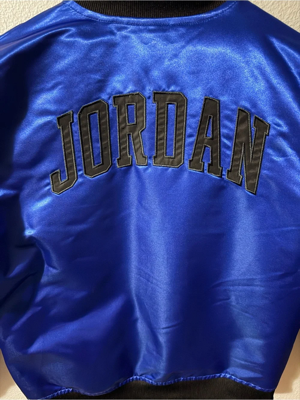 Jordan Satin Bomber Jacket - Royal Blue Size XL