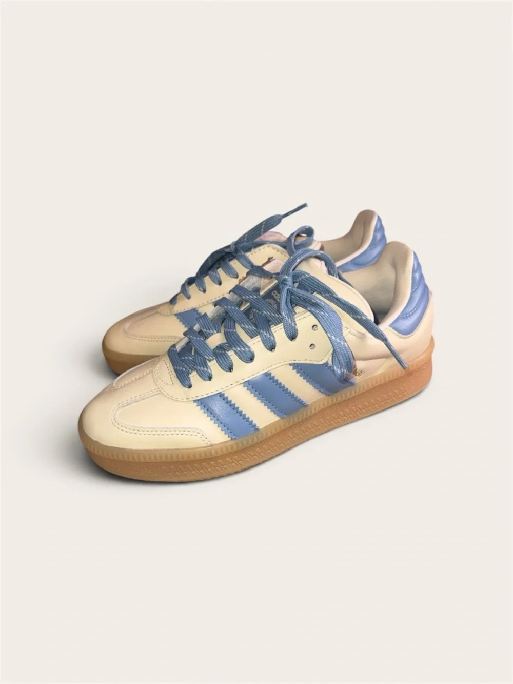 Adidas Cream & Light Blue Samba XLG 7M/8W