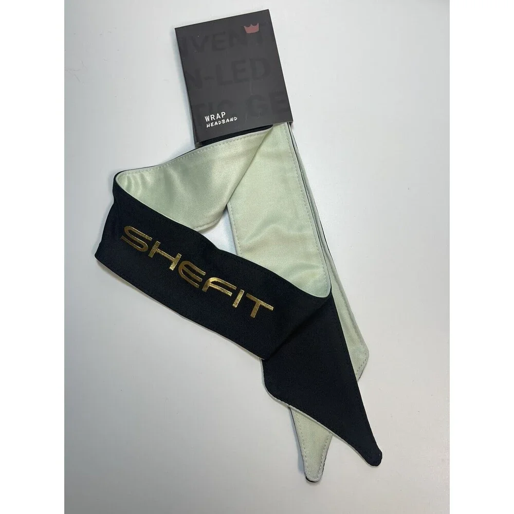 SHEFIT Wrap Headband In Black & Mint New