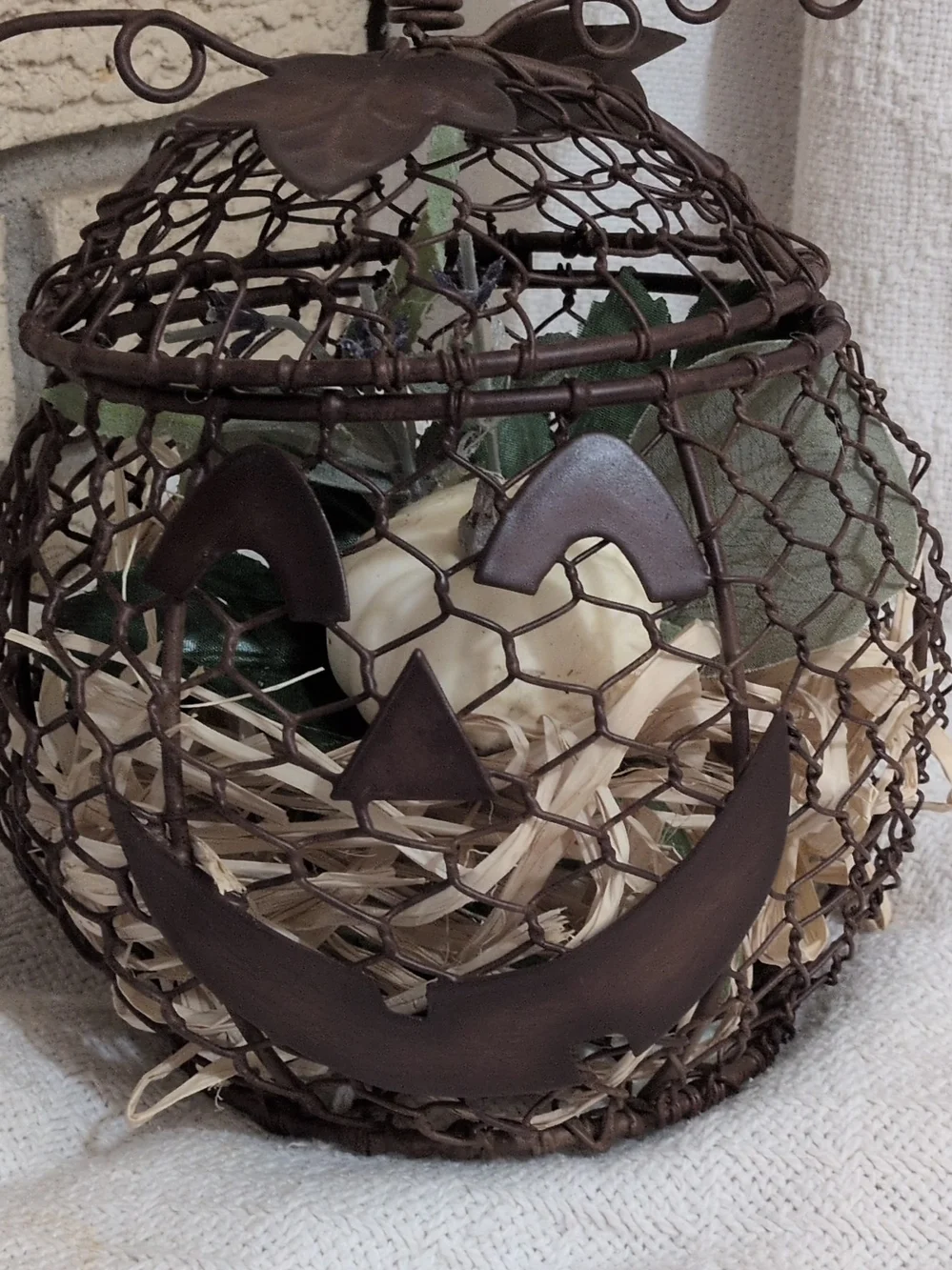 Rustic Brown Metal Pumpkin Lantern - Home Accents (Made By Me)