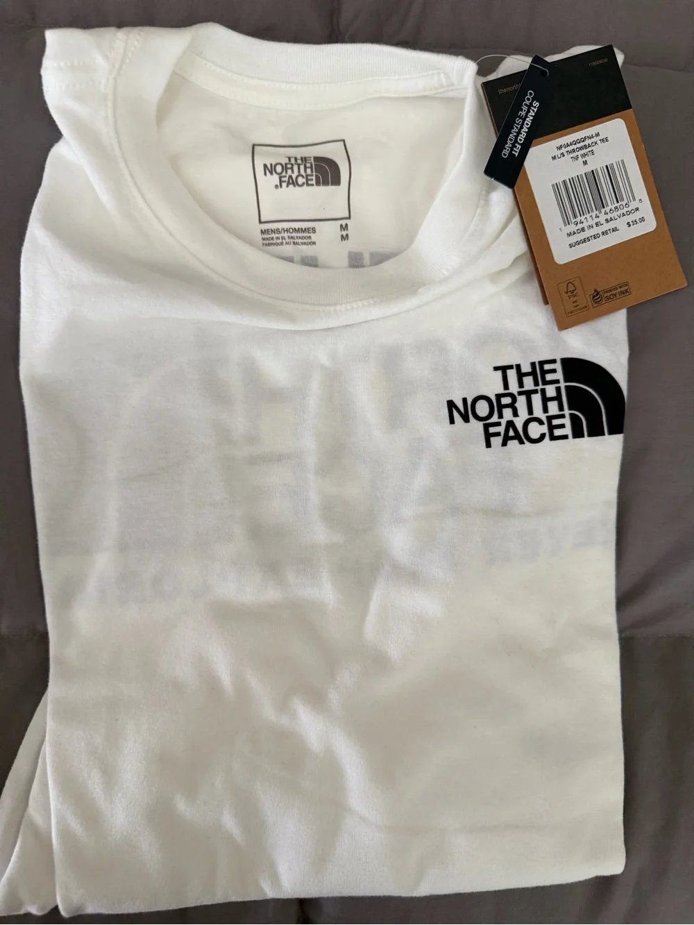 The North Face white bold