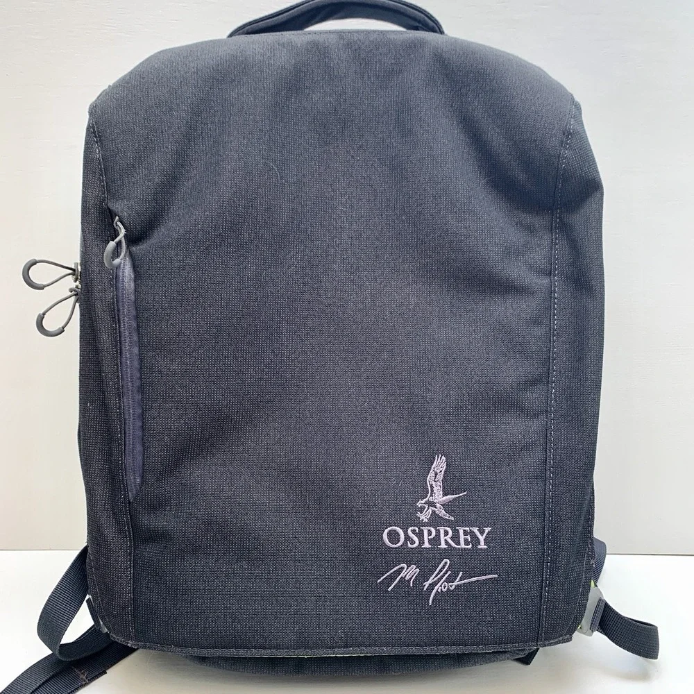 OSPREY Pixel Port Backpack Black w/ Green Lining Laptop Bag, w Osprey Logo