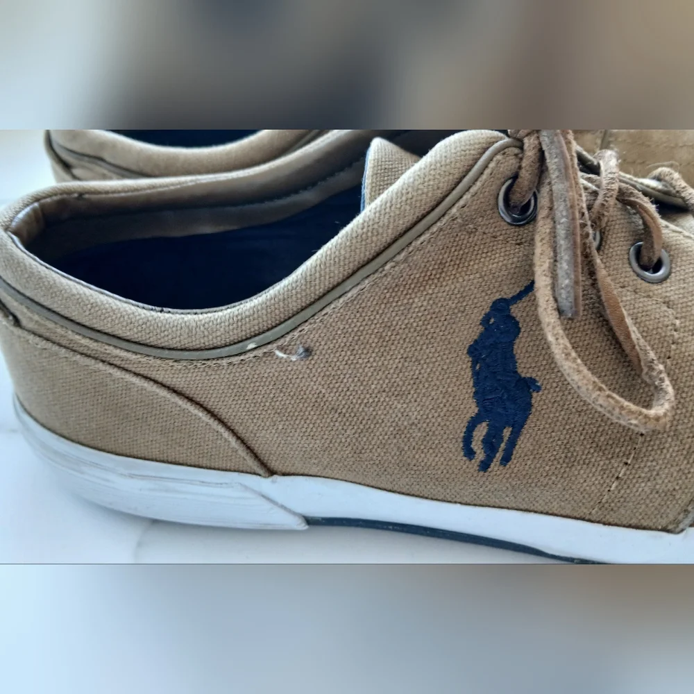 Polo Ralph Lauren Faxon X Low Top Canvas Sneakers Tan Beige Men’s Size 11D