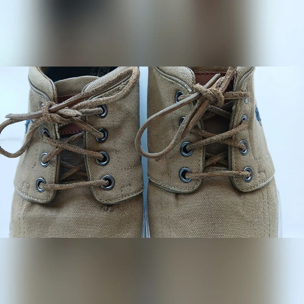 Polo Ralph Lauren Faxon X Low Top Canvas Sneakers Tan Beige Men’s Size 11D