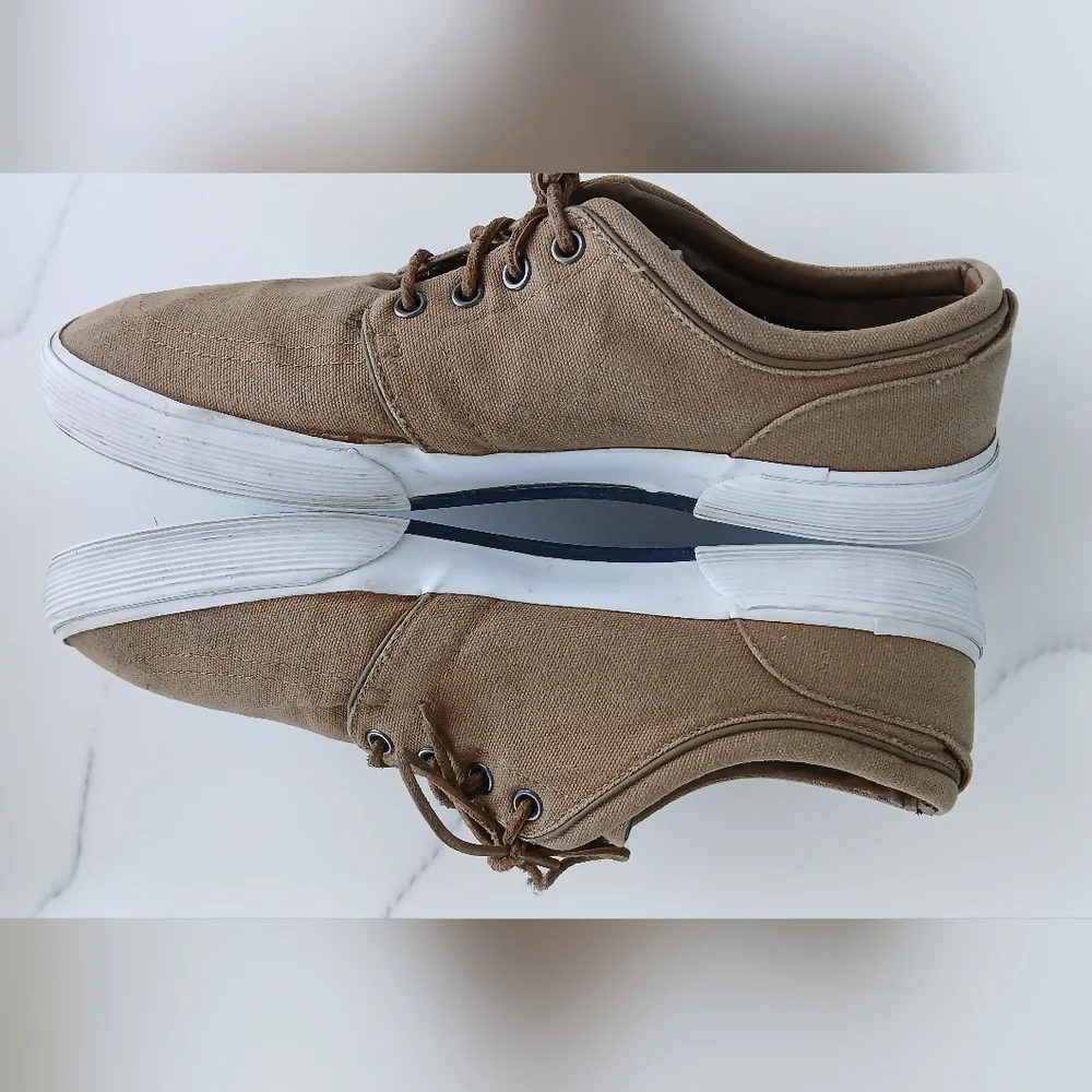 Polo Ralph Lauren Faxon X Low Top Canvas Sneakers Tan Beige Men’s Size 11D
