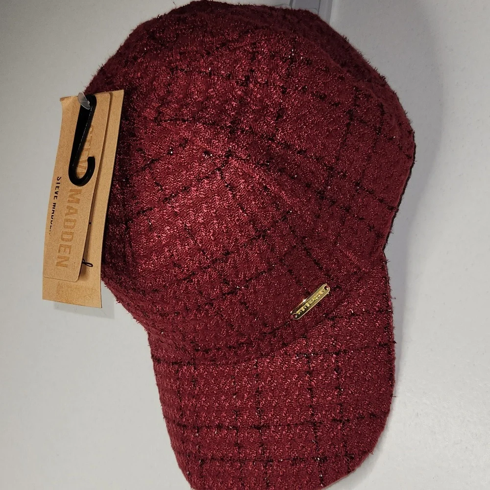 NWT Steve Madden wine tweed baseball cap 🧢