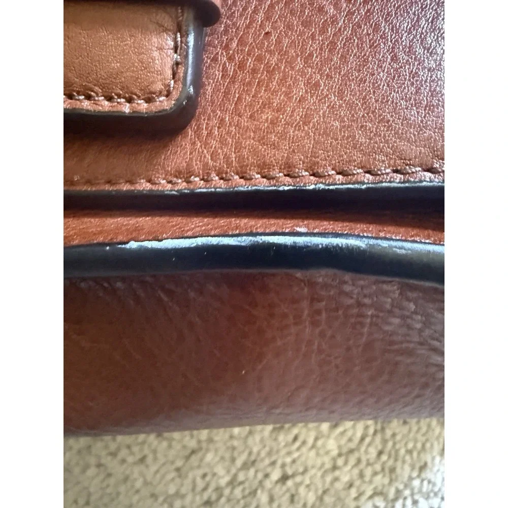 Fossil Wiley Brown Leather Top Handle Bag Crossbody Purse Small Satchel