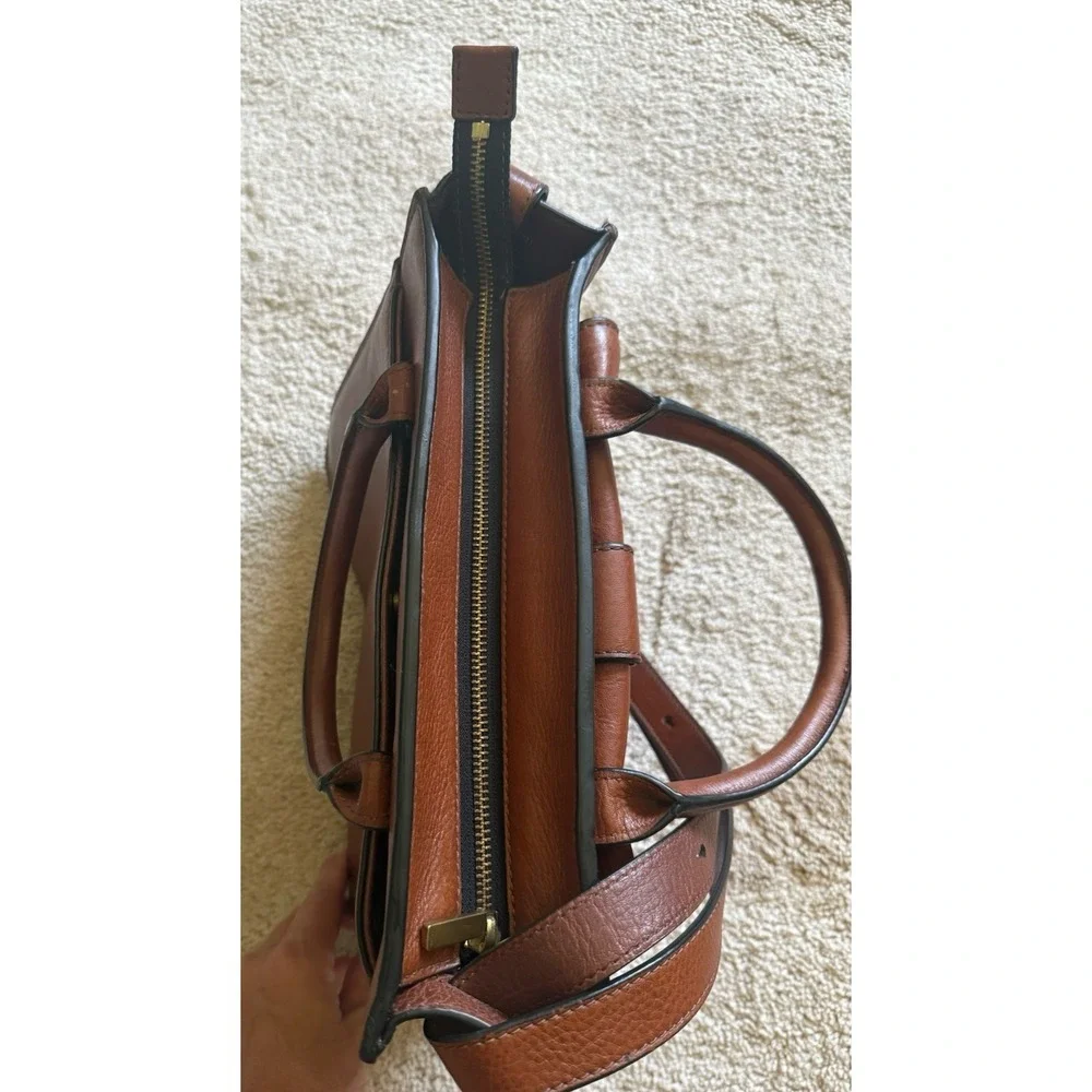 Fossil Wiley Brown Leather Top Handle Bag Crossbody Purse Small Satchel