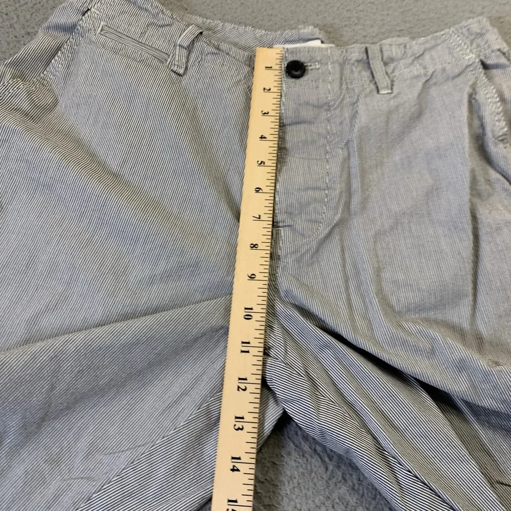 J. Crew Chino Shorts Mens 33 White Gray Stripe 10
